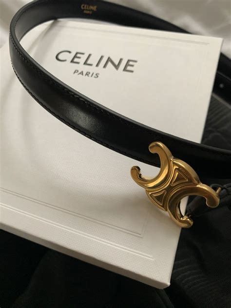 celine black and gold belt|celine belt used.